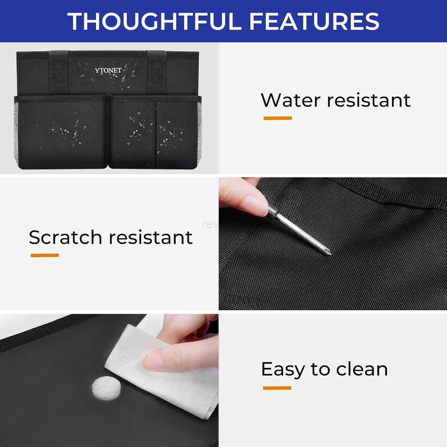 Cleaning Caddy Water Resistant Cleaning Supplies Organizer with Handle Foldable Divider for Cleaners Housekeeping Tote for Kitchen Bathroom Car Tool C