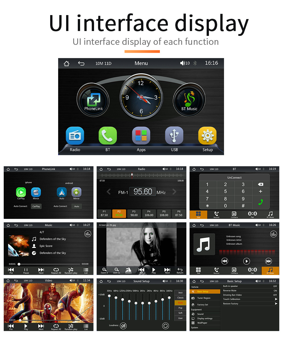 KOWANKIT 7 inch Wireless CarPlay Android Auto Touch Screen Plug & Play HD Car Monitor WiFi BT Airplay Universal Fit for 99.9% Cars