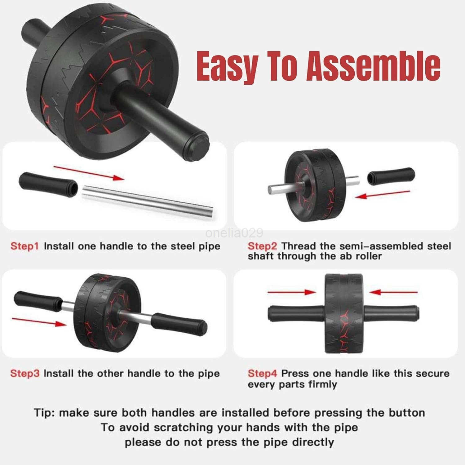 Ab Roller Wheel for Core Abdominal Strength Training Home Gym Abs Workout Equipment for Men Women with Knee Pad Ab Workout Machine for Exercise Black 