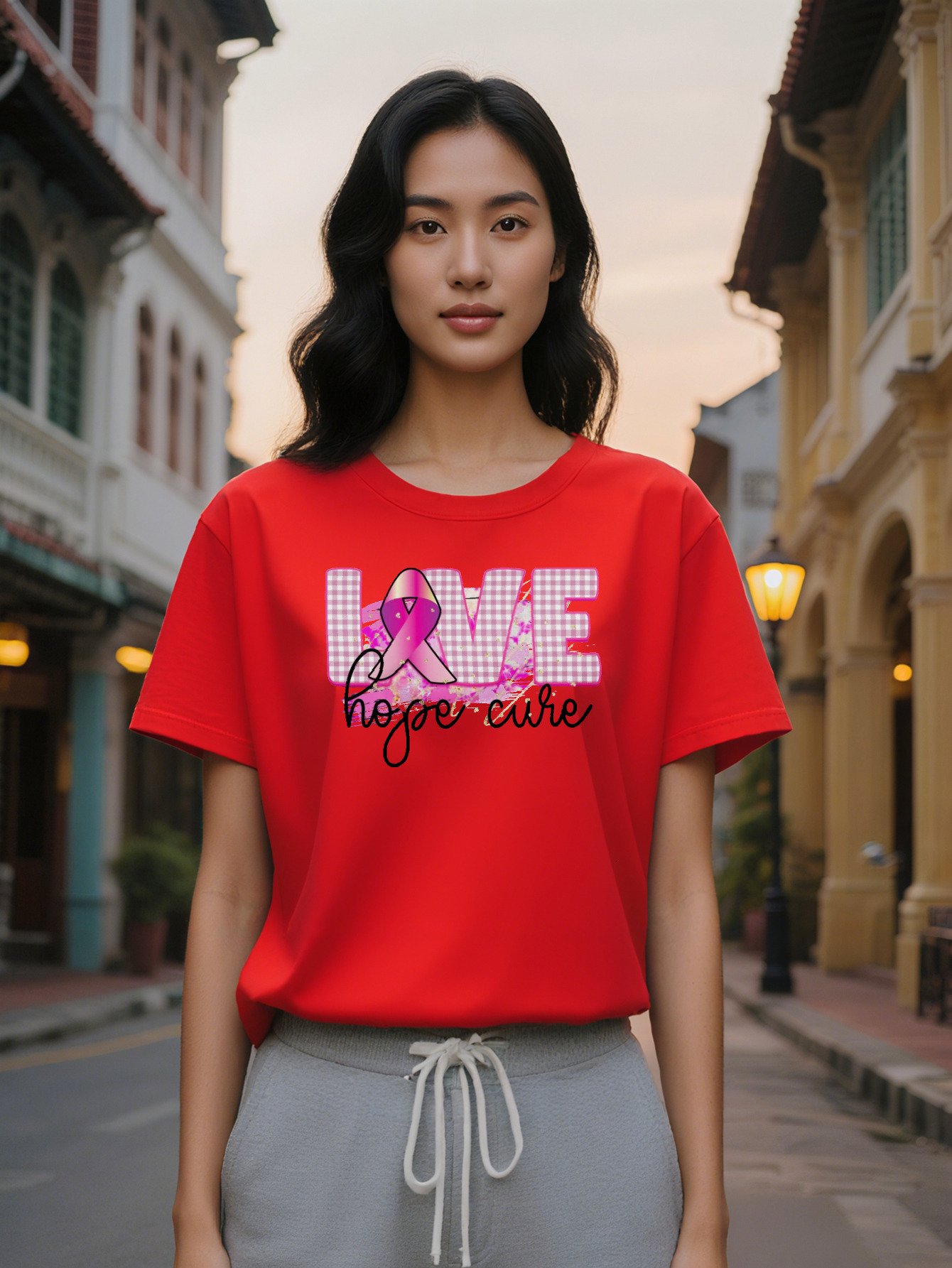 Casual Round Neck T-Shirt Print Design Top a Gift for Women 3d53b