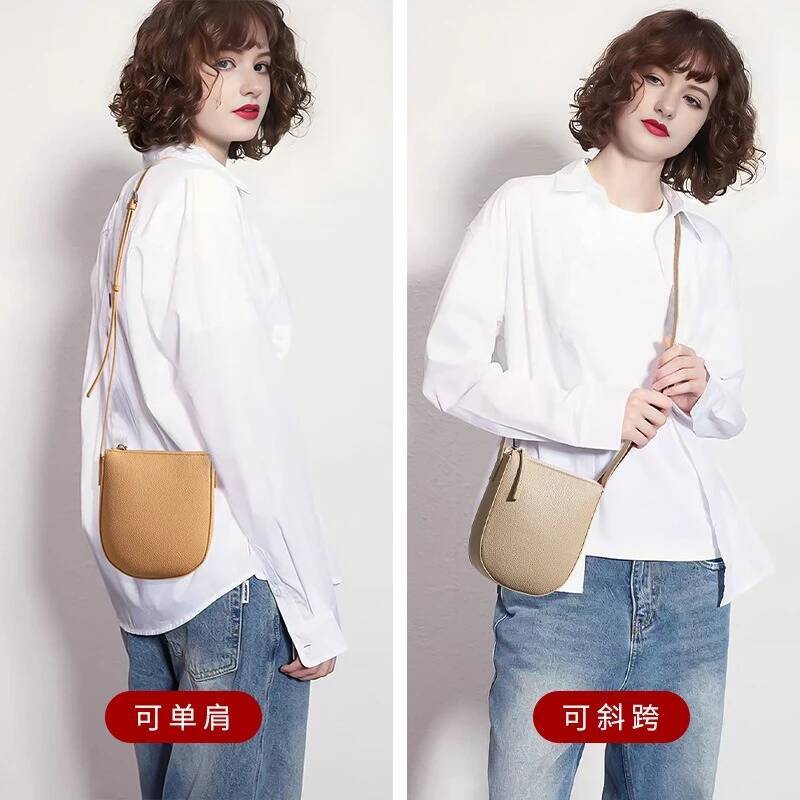 New leather large capacity mobile phone bag, high-end and fashionable versatile cowhide single shoulder crossbody small bag