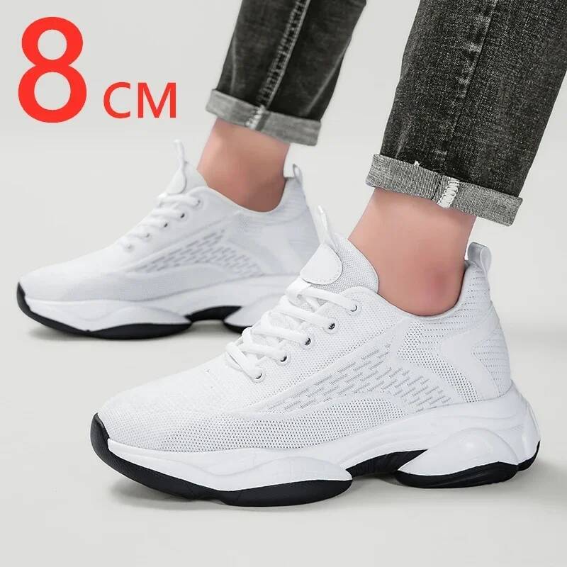 Summer Lift Sneakers Men Elevator Height Increasing for Man Insoles 8CM Hidden Heels Sports Inner Heightening Shoes ddmysaturn