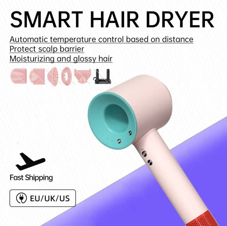 18m Professinal Leafless Hair Dryer Electric Hair Dryer High Speed 1600W Negative 200 Million Anion Blow Dryer Silent Hair DryeW250904