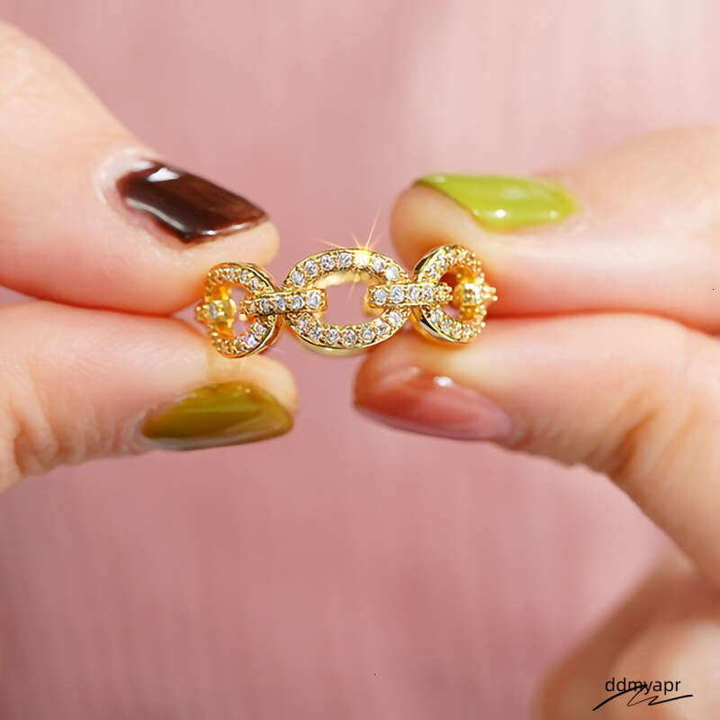 Geometric Micro-Pave - Gold/Rhodium Ddmyday Plated Circular Statement Ring With Zircon Stones (Us Size 6-10) Ddmyday