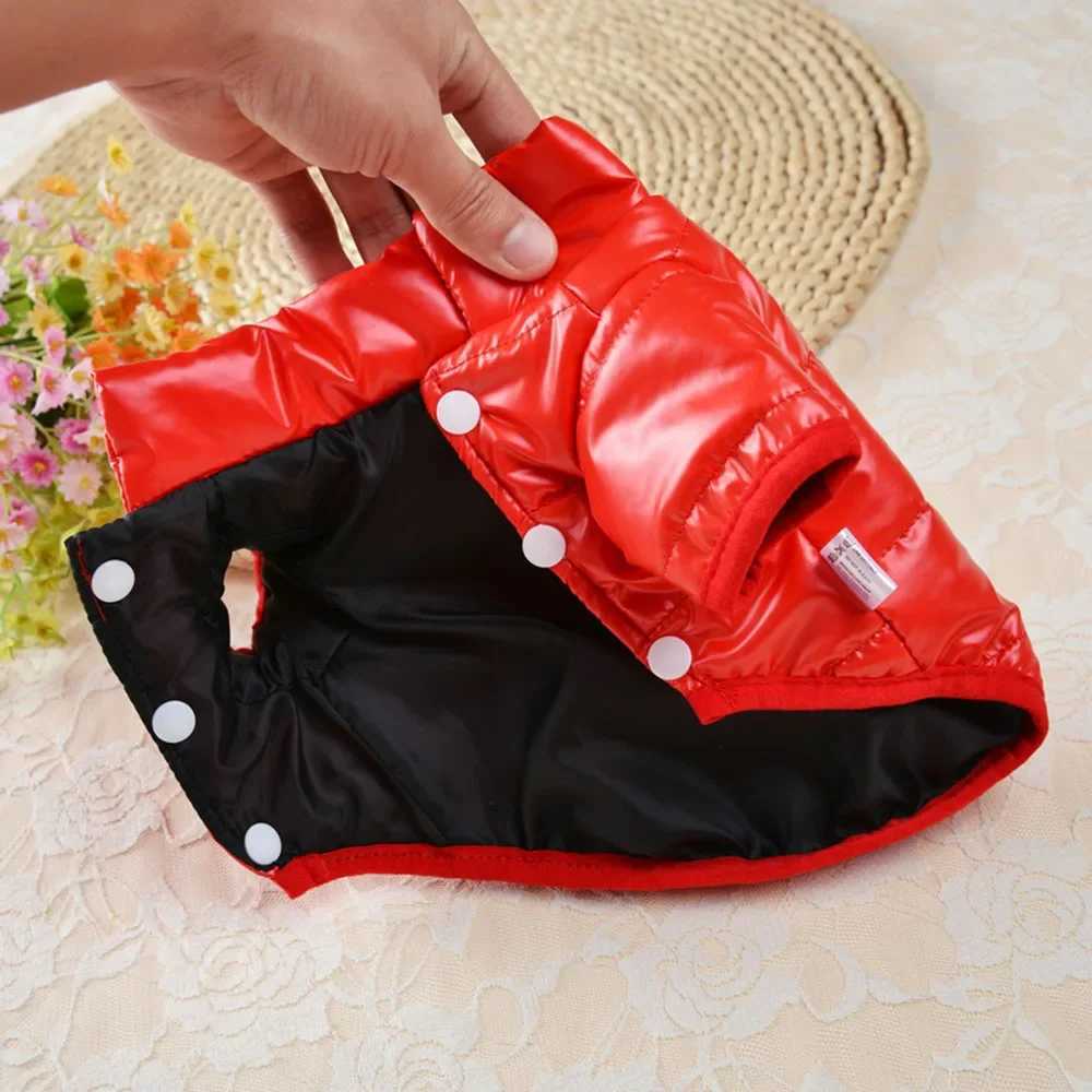 Puppy Pet Dog Clothes Outdoor Windproof Waterproof Leather Dog Coat Winter Warm Padded et for Dogs and Cats in Cold Weather W250904