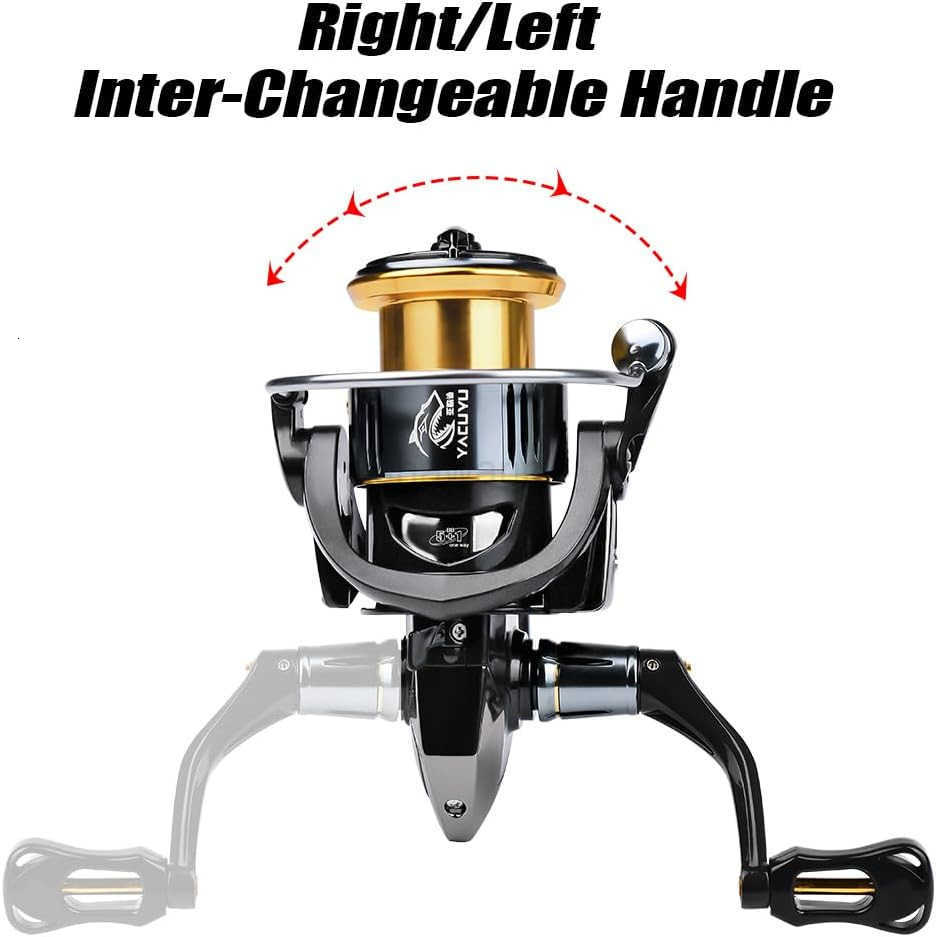 Spinning Reel Fishing Reels Carbon Fiber 13lb Max Drag 571 Gear Ratio 51BB Aluminum Spool Ultra Smooth for Saltwater Freshwater Bass Fishing Spinning 