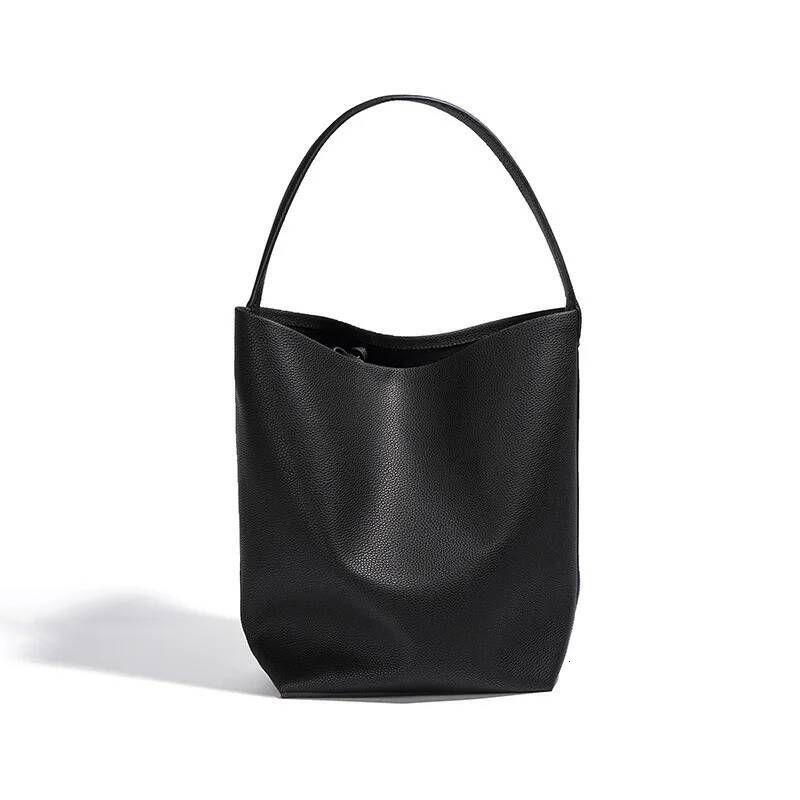 Soft cowhide bucket commuting large capacity lazy style one-shoulder armpit big leather women's bag