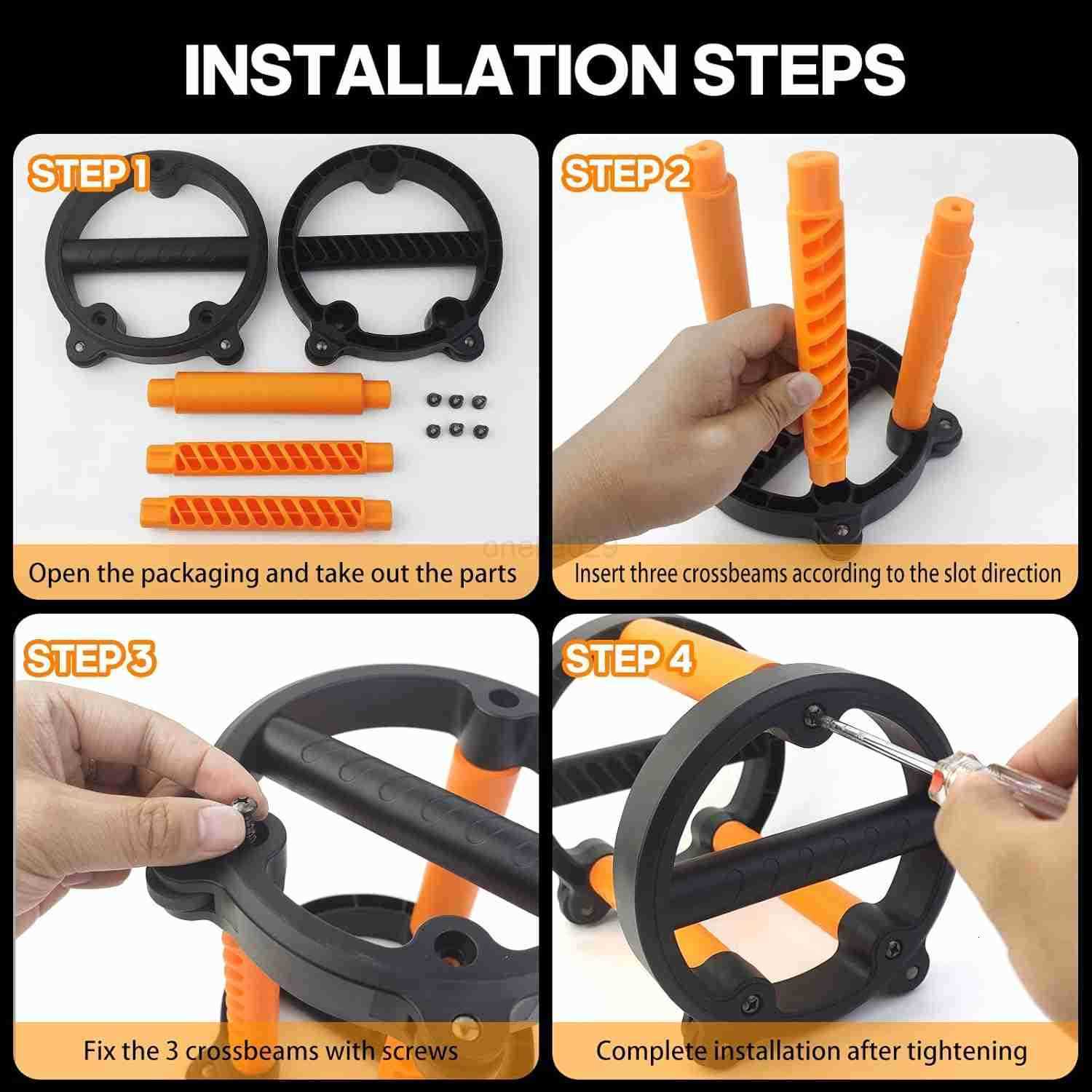 Ab Wheel Roller Kit with PushUp Bar Push Up Wheel for Abs Workout Multifunctional Abdominal Exercise Roller Home Gym Equipment Core Strength Workout A