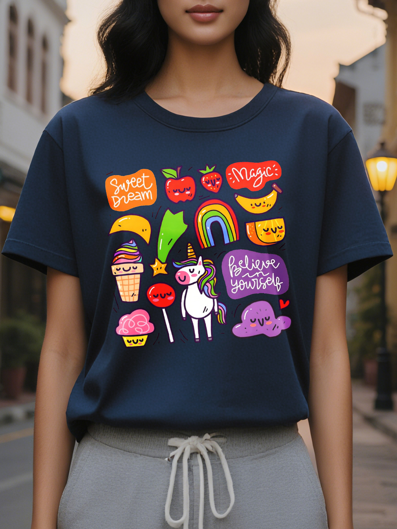 Large XL Women's Pastel Pink T-Shirt Cute Sweet Dreams Feel About Yourself Messages Lightweight Semi Sheer Casual Summer Plus Size