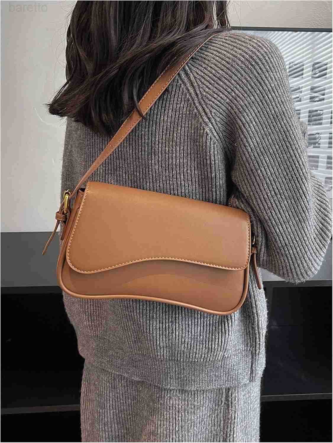 Womens Leather Shoulder Bag Clutch Purses Trendy Hobo Crossbody Handbags Y2K Saddle Flap Underarm Purse M250903