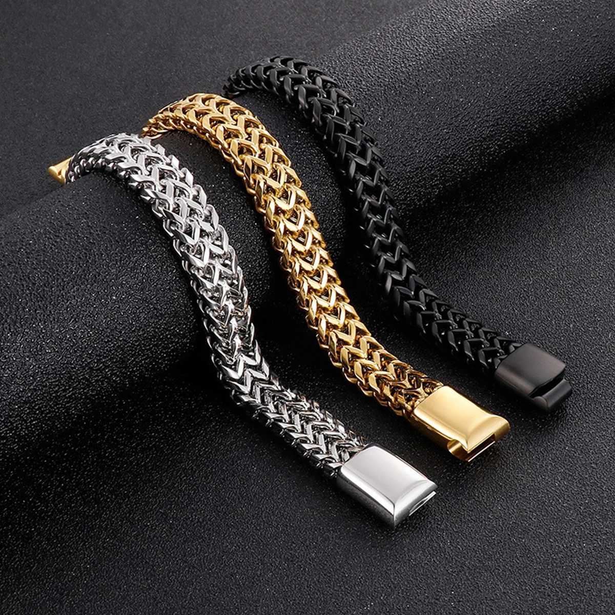 Fashion Men Cuban Bracelet Stainl Steel Wen Bracelet On Hand For Couple Unisex Wrist Chain Jewelry Y250904