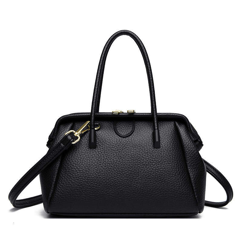 DHEssentials 2025 Shell Bag, Genuine Leather Tote, Folded Stitched Shoulder Purse