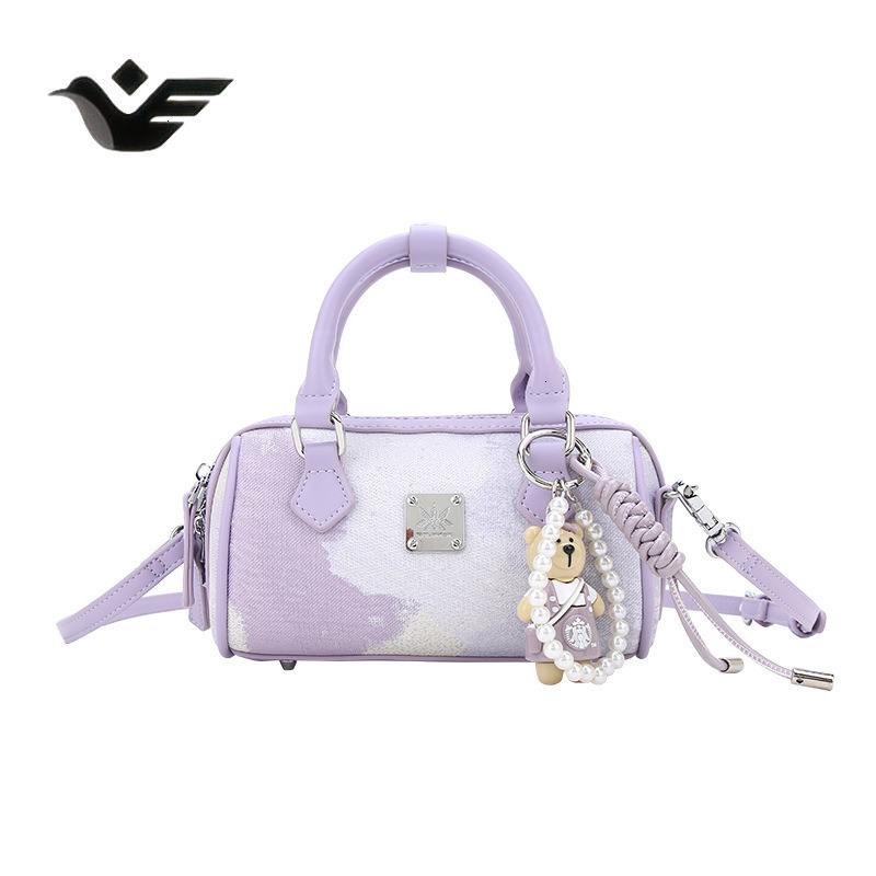 Feiyan Free Shipping New Designer Bag Luxury Shopping Bag Dropshipping Super Popular Niche Color-block Boston Bag 2025 New High-end Handheld Pillow Ba