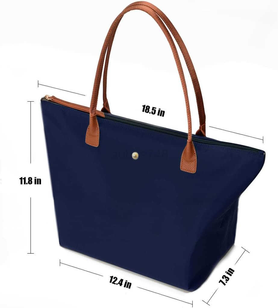 Womens Foldable Nylon Tote Bag Lightweight Shoulder Purse with Top Handle Spacious Hobo Bag for Work and Travel M250904