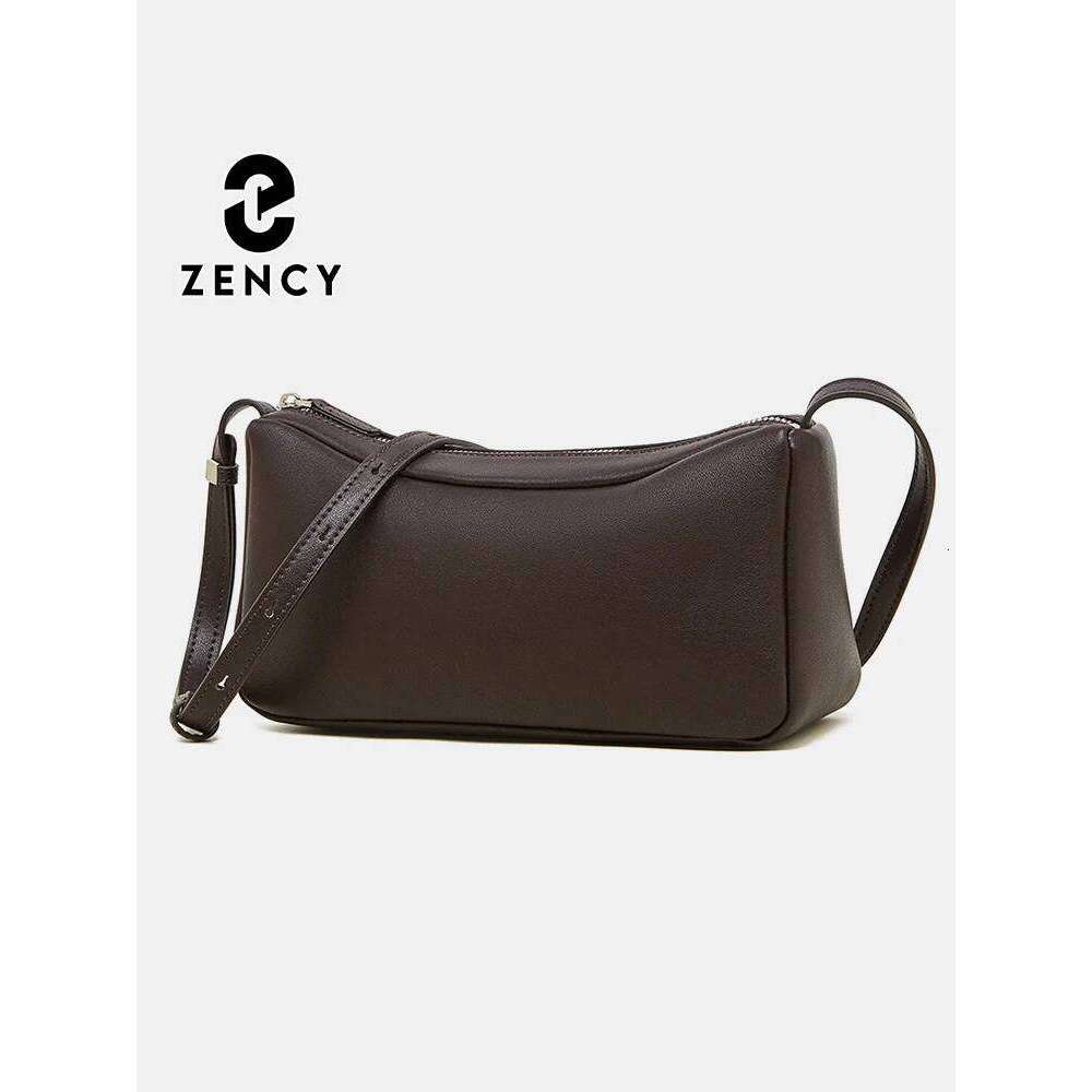 Zency Two-layer Cowhide Vintage Women's Handbag Lightweight Shoulder Crossbody Versatile Soft Summer Phone Bag for Shopping Work