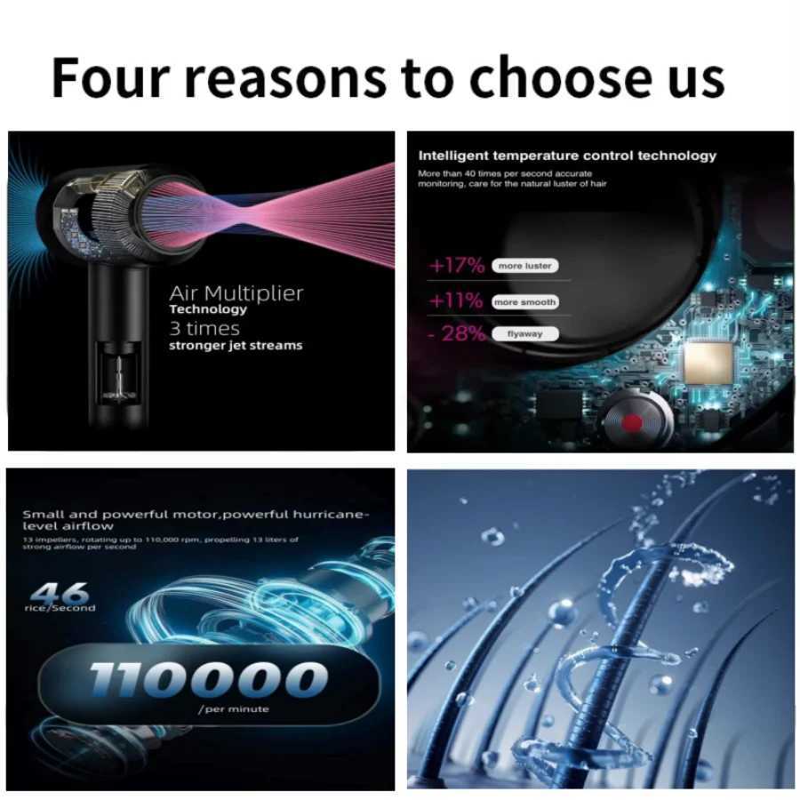 Powerful hair dryer with no s highspeed hair dryer hair protection high power hair dryer for hair salons home useW250904