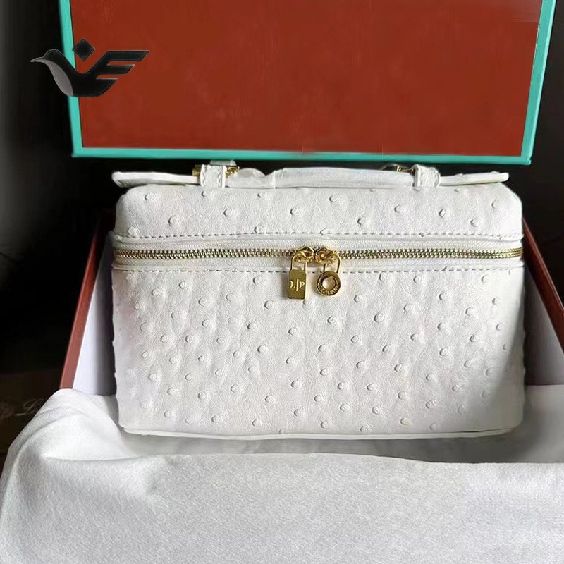 Feiyan Free Shipping New Designer Bag Luxury Shopping Bag Ostrich Pattern Lunch Box Bag Retro Fashion Versatile Trendy Single Shoulder Handbag Crossbo