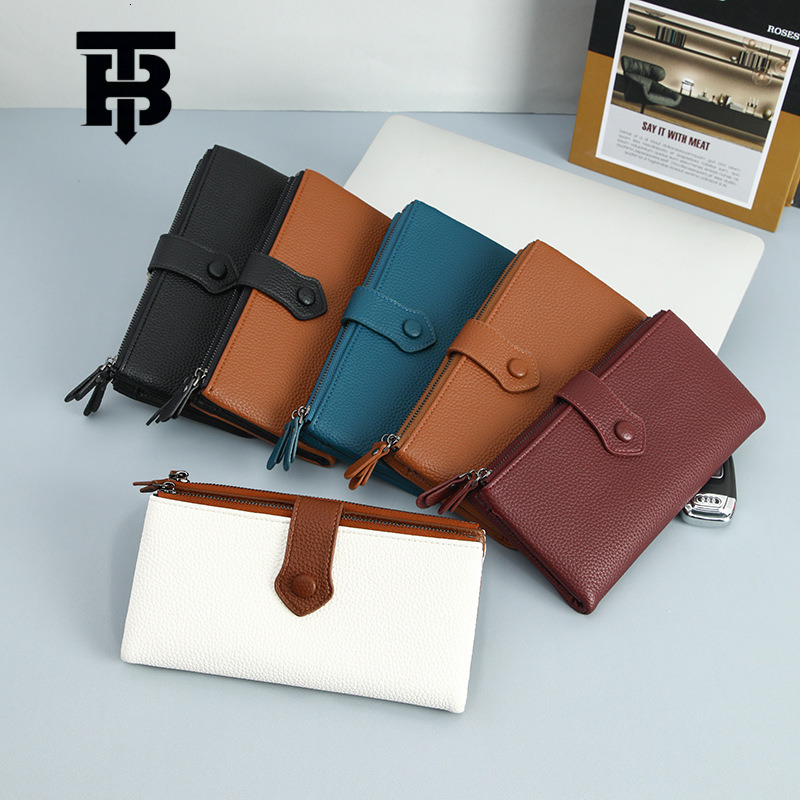 TB BHULAMTE 2025 Cross-border Hot-selling RFID Litchi Pattern PU Women's Designer S Bag Wallet Clutch Coin Purse Anti-magnetic Multi-color Factor