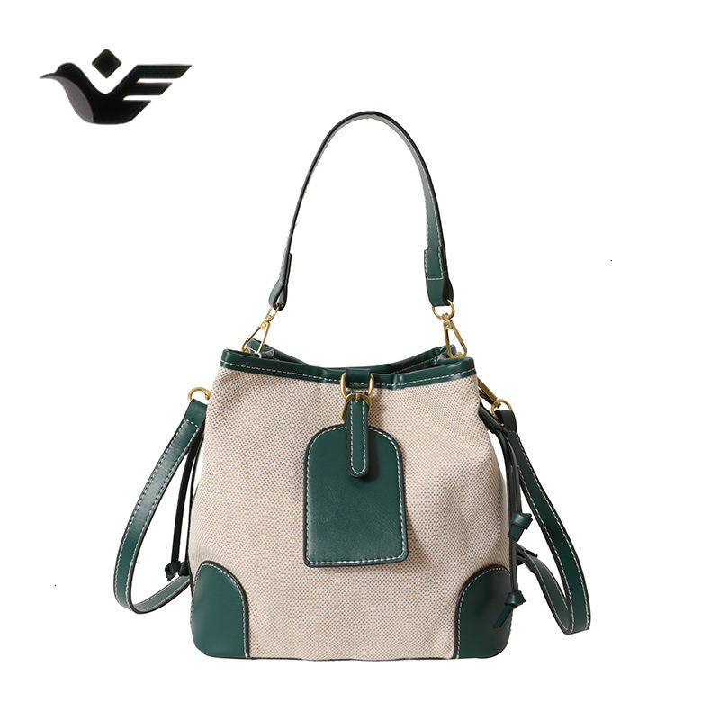 Feiyan Free Shipping New Designer Bag Luxury Shopping Bag Bucket Bag For Women Canvas Color-block Stitching Handbag Mother-daughter Bag Trendy Single 