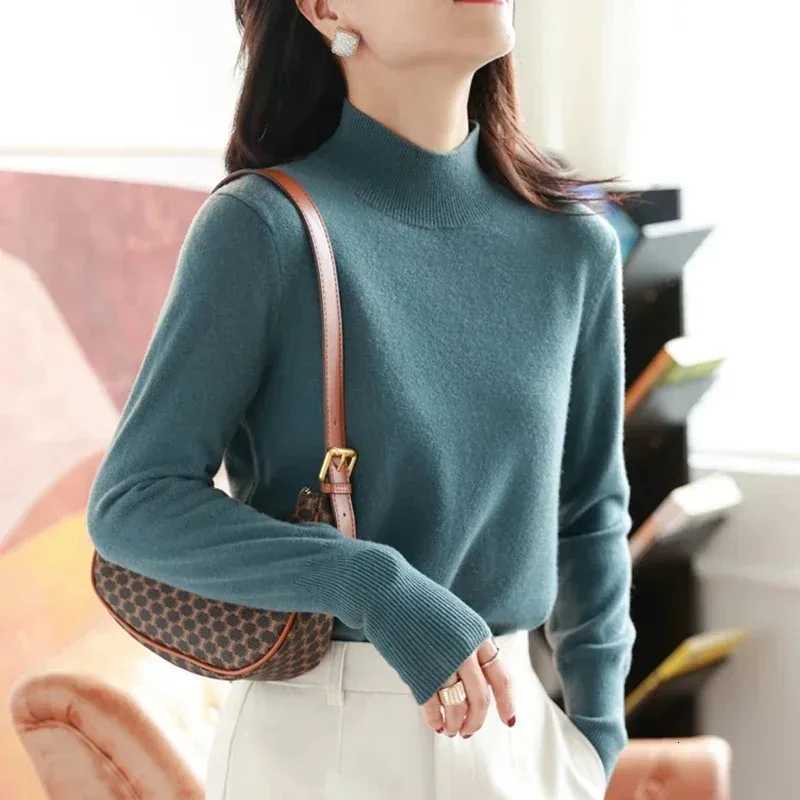 Autumn Winter chic Bottom Sweaters Women Fashion Turtleneck Pullover Slim Long Sleeve Knitted Jumpers Soft Warm Pull Femme Top M250903