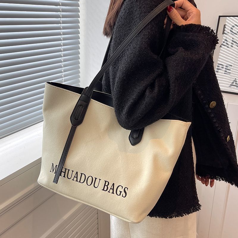 Luxury Bag Designer Free Shipping Canvas Bag For Women Large Capacity New 2024 High-end Fabric Handbag Tote Bag For Commuting