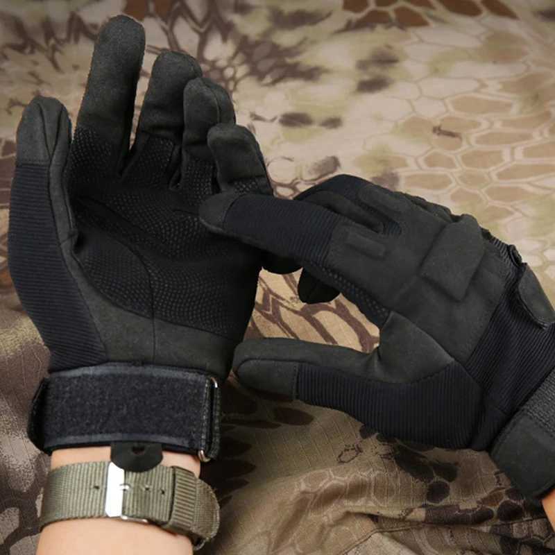 Tactical Combat Gloves Hunting Training Full Finger Gloves for Men Paintball Outdoor Sports Shooting Bicyc GlovesXJ250904