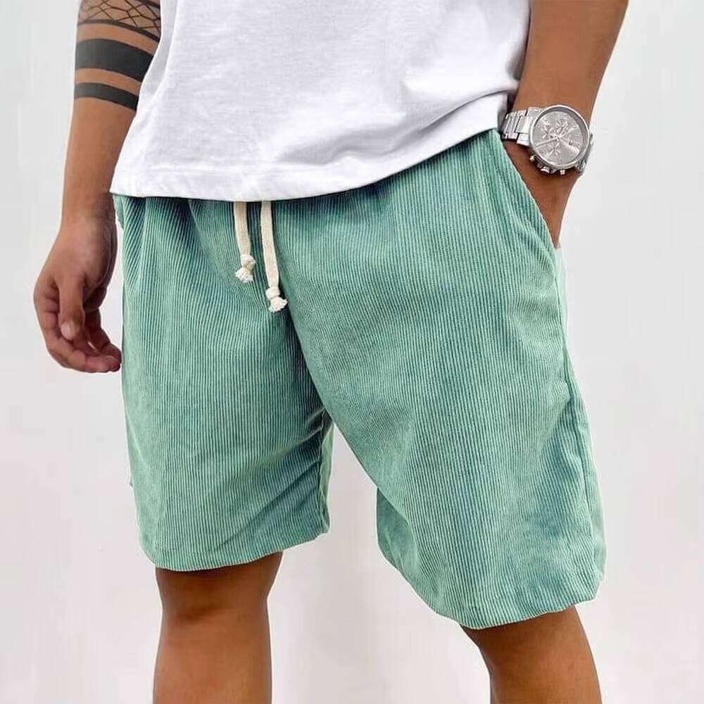 Summer Style High-Quality Corduroy Drawstring Pocket Comfortable Casual Men's Shorts