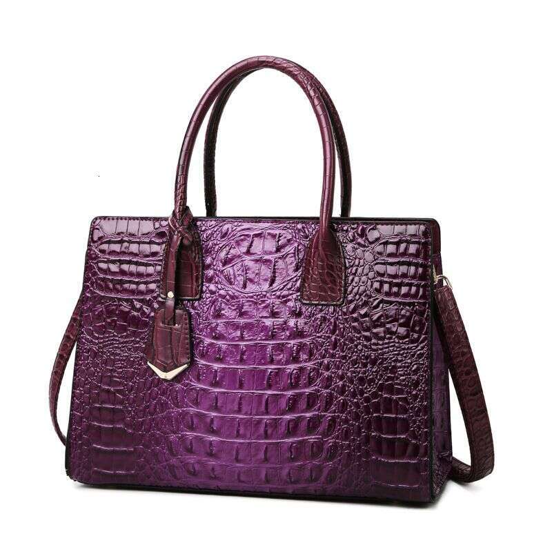 Women's Large Top-Handle Bag Vintage Crocodile Designer Shoulder Bag Quality Leather Crossbody Bag Messenger Commuter Sac A Main