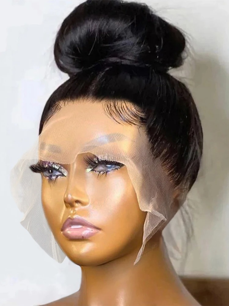 40 Inch 200 Density Straight Human Hair Wig For Black Women Brazilian Wigs 13x4 HD Transparent Lace Front Wig Wear And Go 360 Full Lace Wig For Wemon