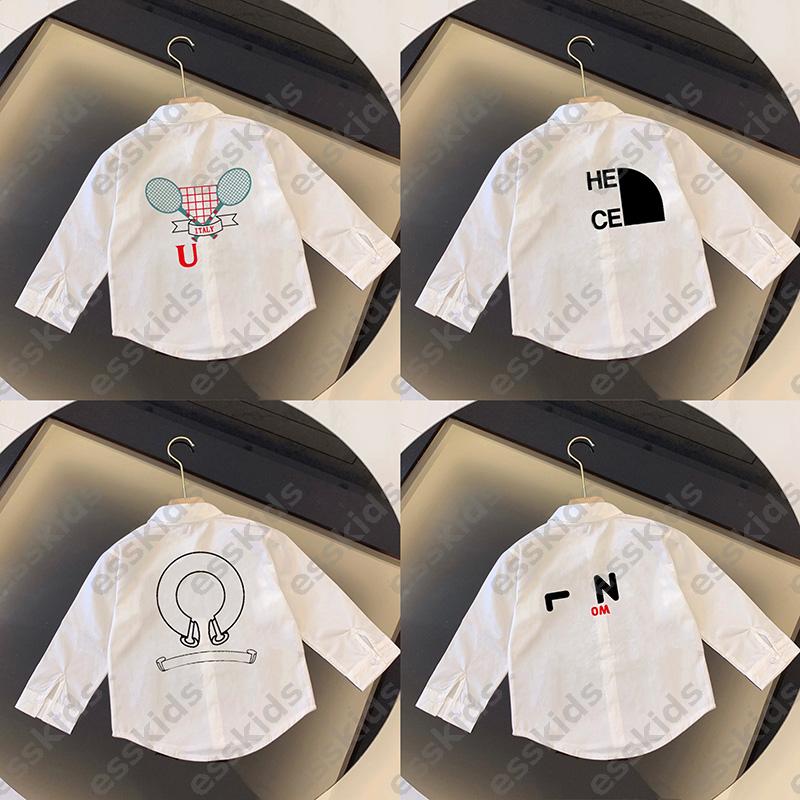 White Shirt Kids Clothing Designers Blouse Boys Girls Coat T Shirt Luxury Shirts Jacket Kid Long Sleeves Lapel Overshirt Children Clothes DPD2509044