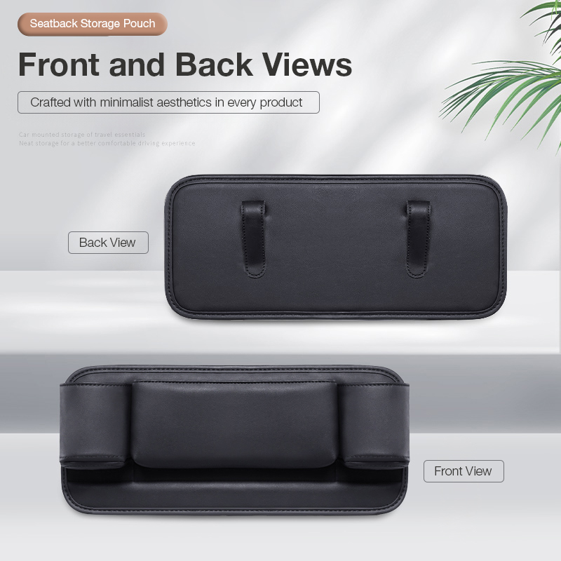 Car seat back pocket, multi-functional storage bag, rear seat back storage strap for vehicle use.