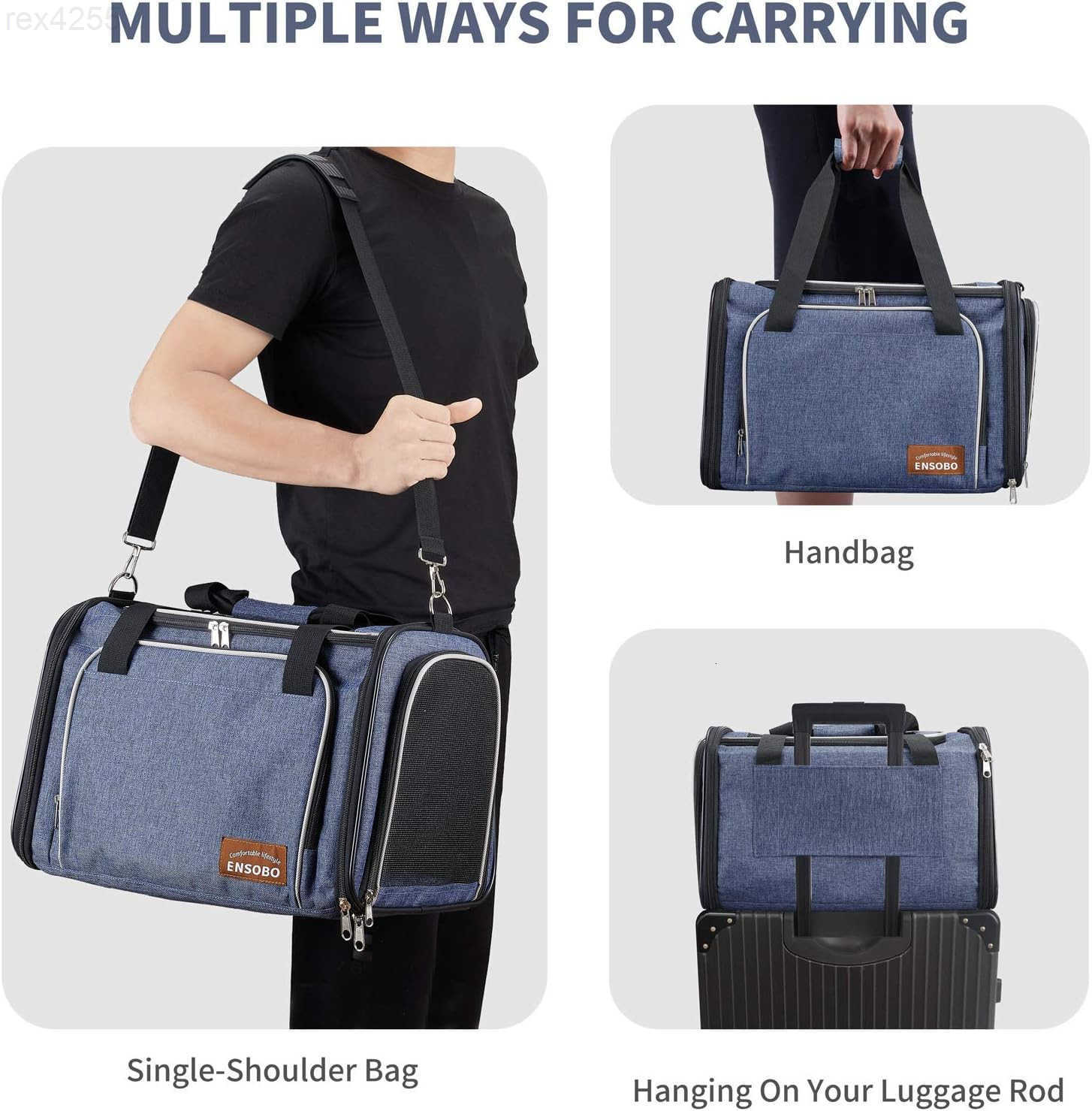 Dog Carrier Cat Carrier Pet Travel Carrier Bag Airline Approved Folding Fabric Pet Carrier for Small Dogs Puppies and Medium Cats wLocking Safety Zipp