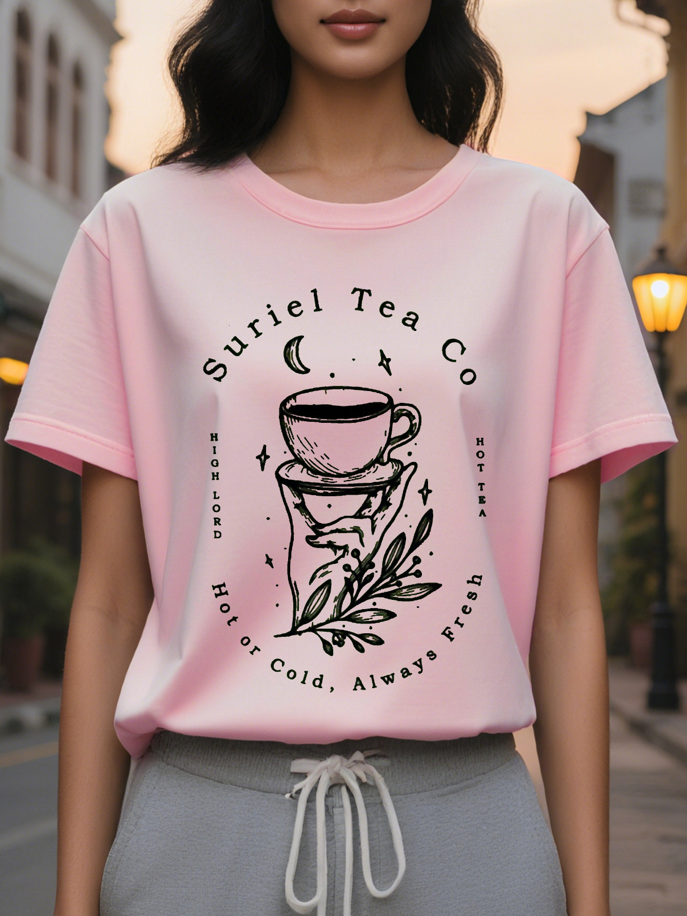 SURIEL TAE CO American Style Trendy Printed Round Neck Short Sleeve T-shirt Women's Spring and Summer New Slim Fit