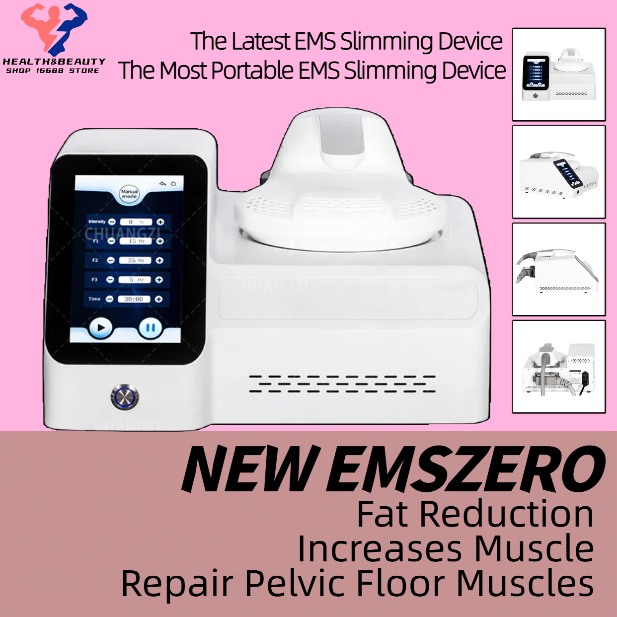 EMSzero Slimming Fat Loss Electro Magnetic Stimulation Body Sculpting and Muscle Building RF HIEMT Machine Non-inyasive EMS 1 Handles Machine
