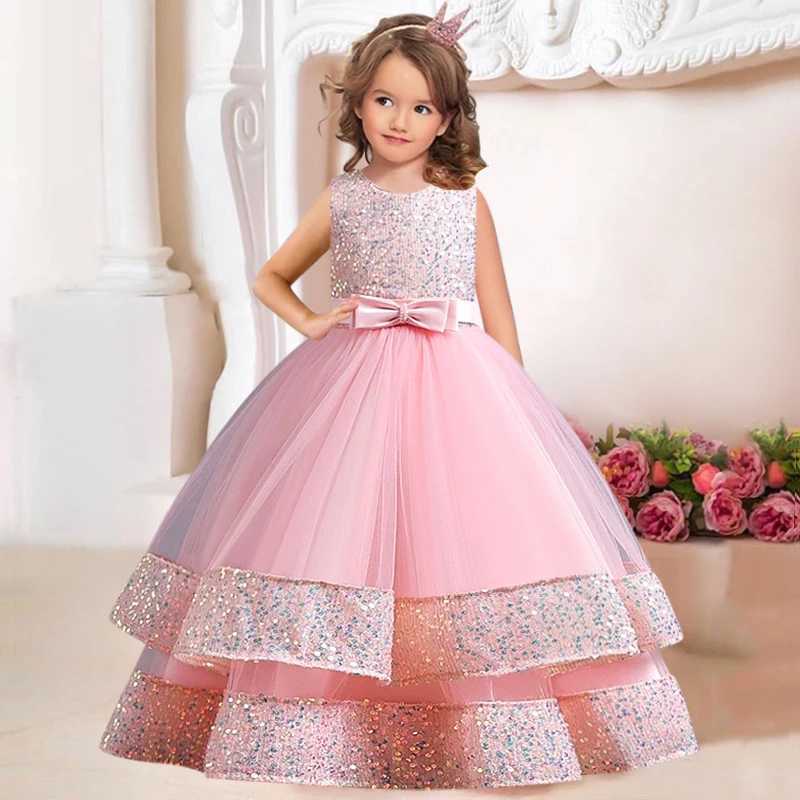 Childrens Gauze Lace Birthday Party Dinner Ball Big Butterfly Dress New Christmas Party Princess Long Dress Childrens Dress Z250904