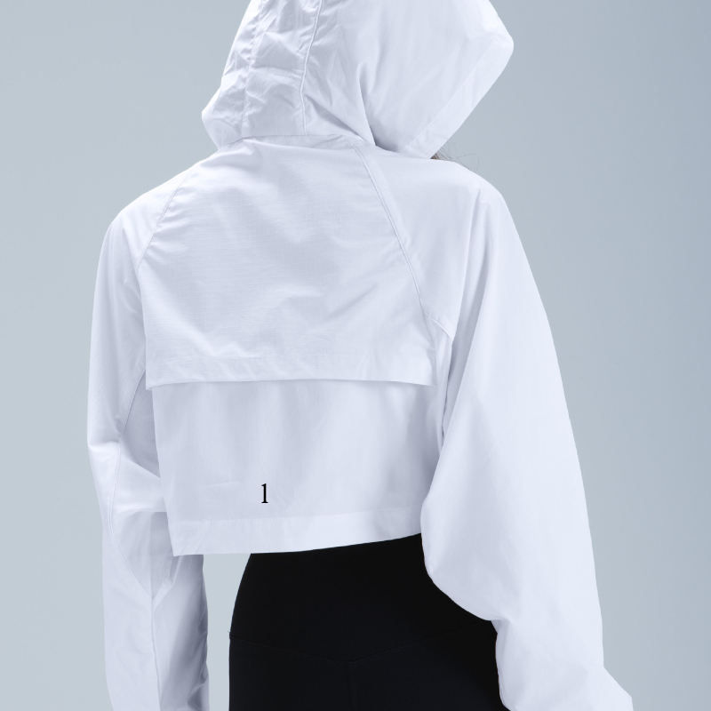 A603 Cropped Jacket Outdoor Running Slim Fitness Hoodie Outfits with Hat Quick-drying Sports Top Quick-drying Yoga Clothes