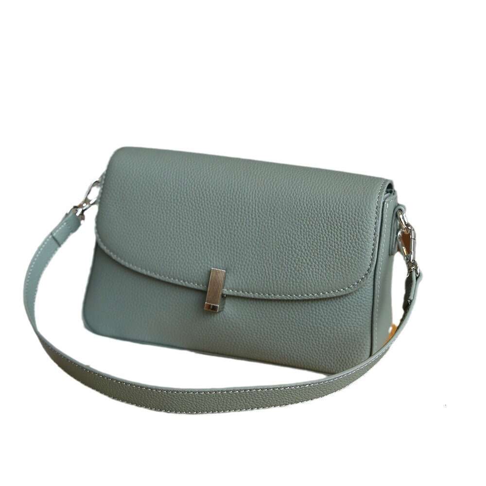 DHEssentials 2025 New Genuine Leather Small Square Bag Top Grain Cowhide Stylish Crossbody Underarm Bag