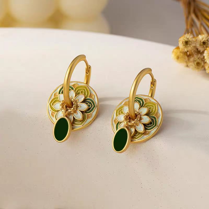 New Chinese Retro Ethnic Style Women's Earrings Lightweight Luxurious High-end Designer Luxurious Free Shipping Elegant Earring Earrings