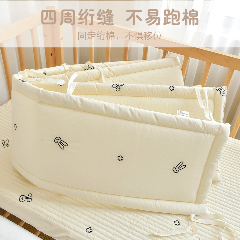 Baby Crib Cotton Bumper born Cartoon Embroidery Cushion Soft Pack Child AntiCollision Strip AntiFall Fence Barrier 250902