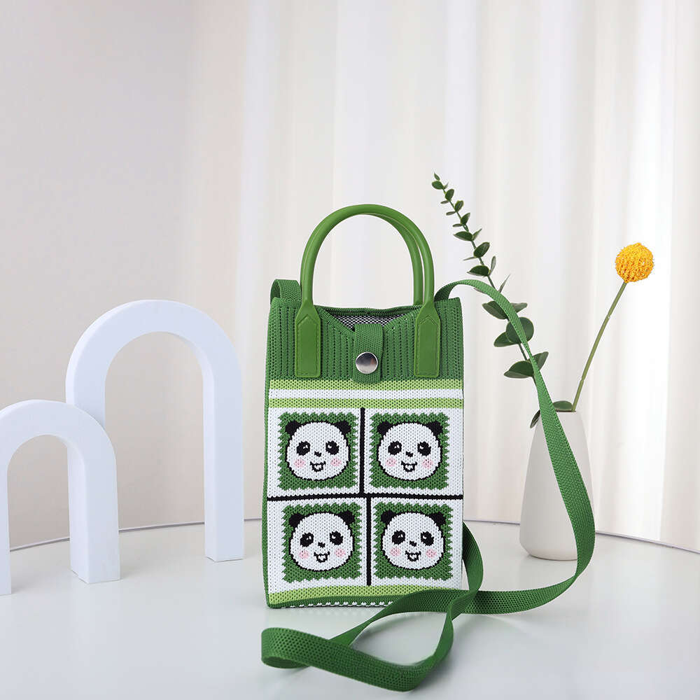 Unisex Crossbody/Shoulder Bag - Panda Grandpa Style, Small Cylinder Bag with Chain, Multiple Prints, Magnetic Closure, Ready to Ship