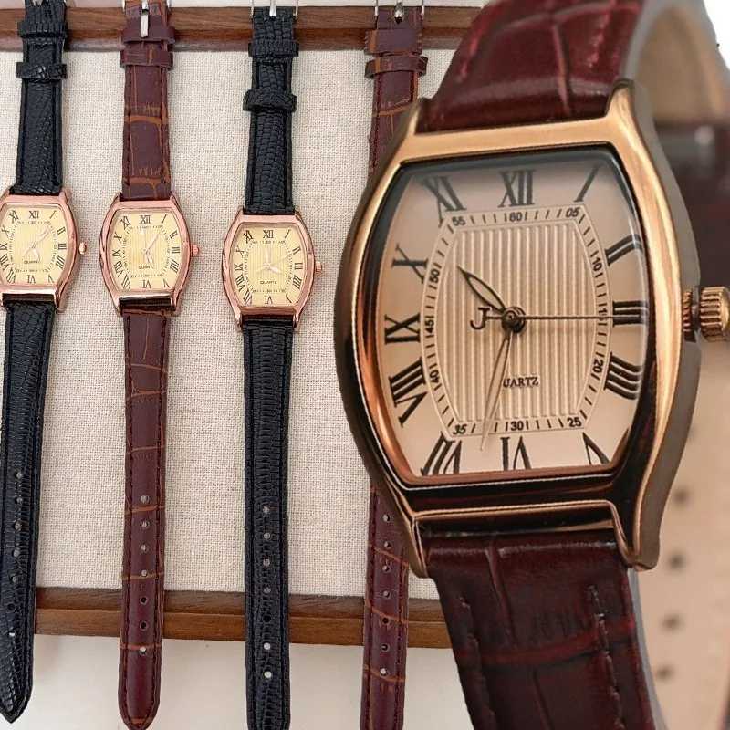 Simple Fashion Retro Brown Wen Quartz Watches High Quality Ladies Wristwatches Vintage Leather Watchband Watch for Lovers Gift X250904