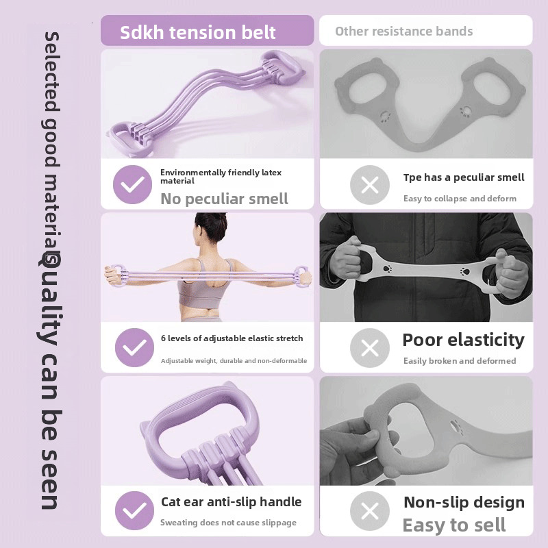 Adjustable Figure-8 Resistance Band Pull Rope Back Home Yoga Fiess Shoulder Neck Stretch Chest Expander Stretching Device