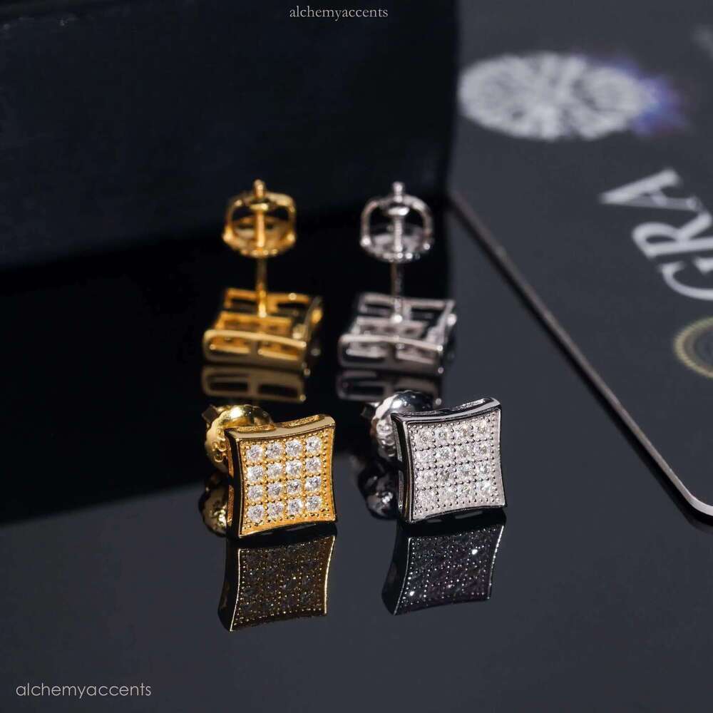 Factory Price Gold Vvs Moissanite Dia Jewelry Custom Sterling Sier Stud Earrings