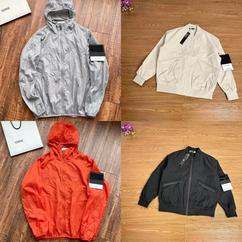 Men's Jackets Designer Pocket Stones CP Goggle Hood Jacket Long Sleeve Zipper Badges Men Casual Coat Windbreaker Embrodiery Mens Shirts veste stone