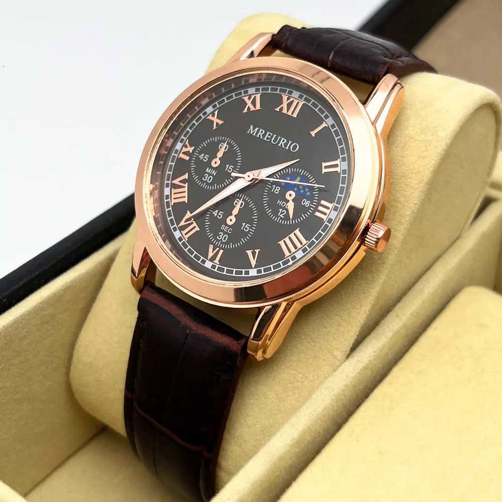 Fashion Business Casual Mens Quartz Wristwatch Pu Leather Strap Watches Mascino Relogio M Clock Outdoor Reloj Hbre X250904