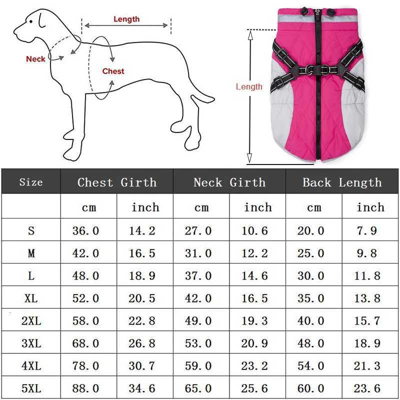 Waterproof Pet et With Harness Winter Warm Dog Clothes for Small Large Dogs Labrador Coat Chihuahua French Bulldog Outfits W250904