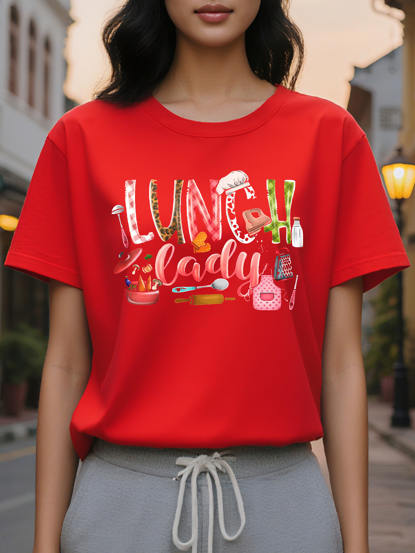 Women s Short Sleeve T-Shirt Round Neck Casual Top Suitable for Summer and Spring Clothing