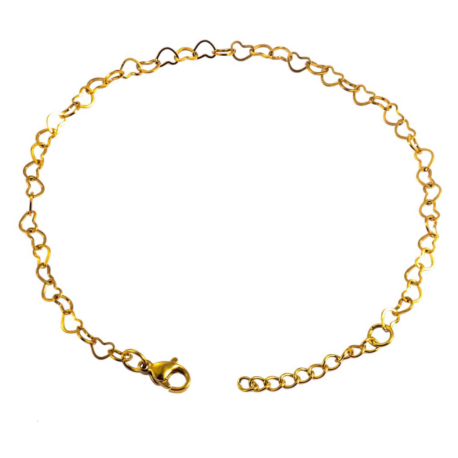 Hollow Stainl Steel Sweet Cute Statement Heart Chain Bracelet Anklet 3cm Extension for Girlfriend Women JewelryGiftXJ250904