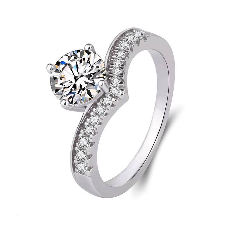 Forever love Promise Queen Joyful Charming Moissanite Luxury Silver 925 Simple Women Ring
