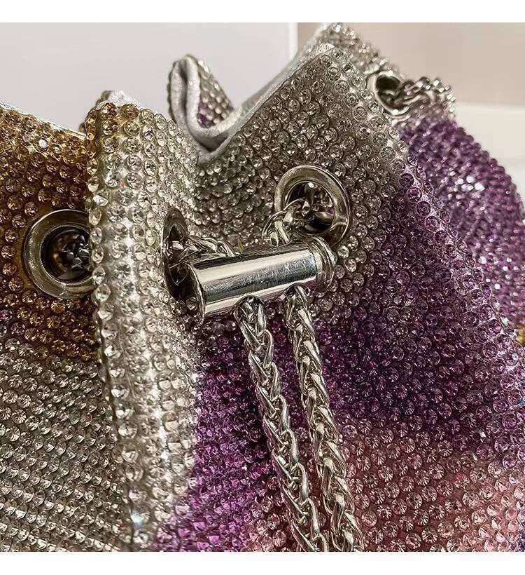 Designer Women's Handbag Crystal Shiny Rhinestones Dia Evening Wedding Party Clutch Purse Shoulder Crossbody Bag